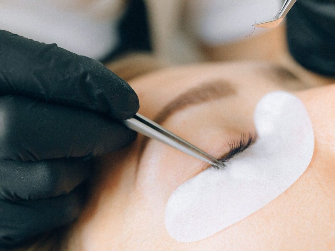 Close up of someone receiving eyelash extensions in Camarillo at Skincare By Adriana.